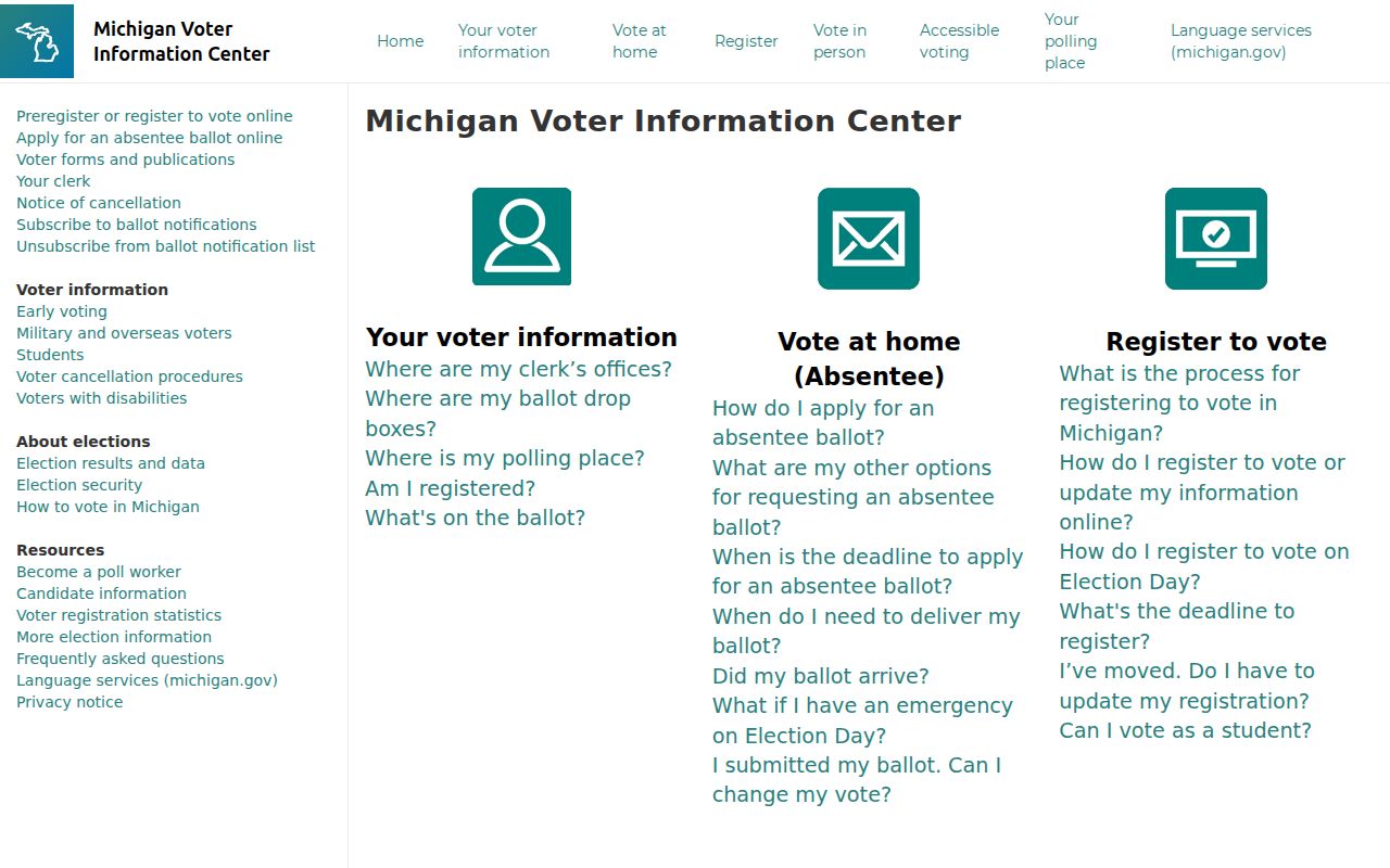 Holland residents directory Michigan voter information center