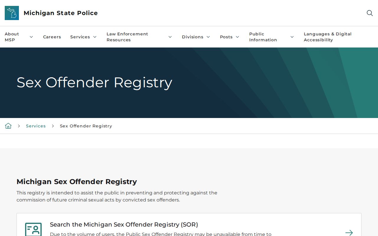 Holland neighbors Michigan public registry address and radius modes